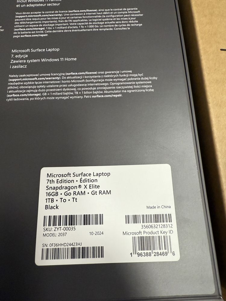 Microsoft surface laptop 7th edition x elite 16gb 1tb sigilat