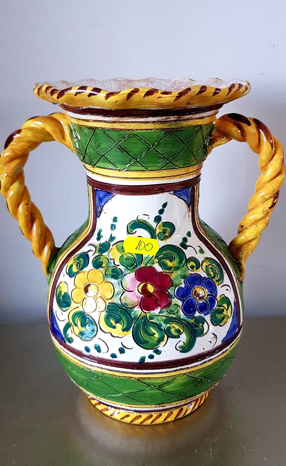 Farfurii/Carafa vechi din ceramică italiană glazurata
