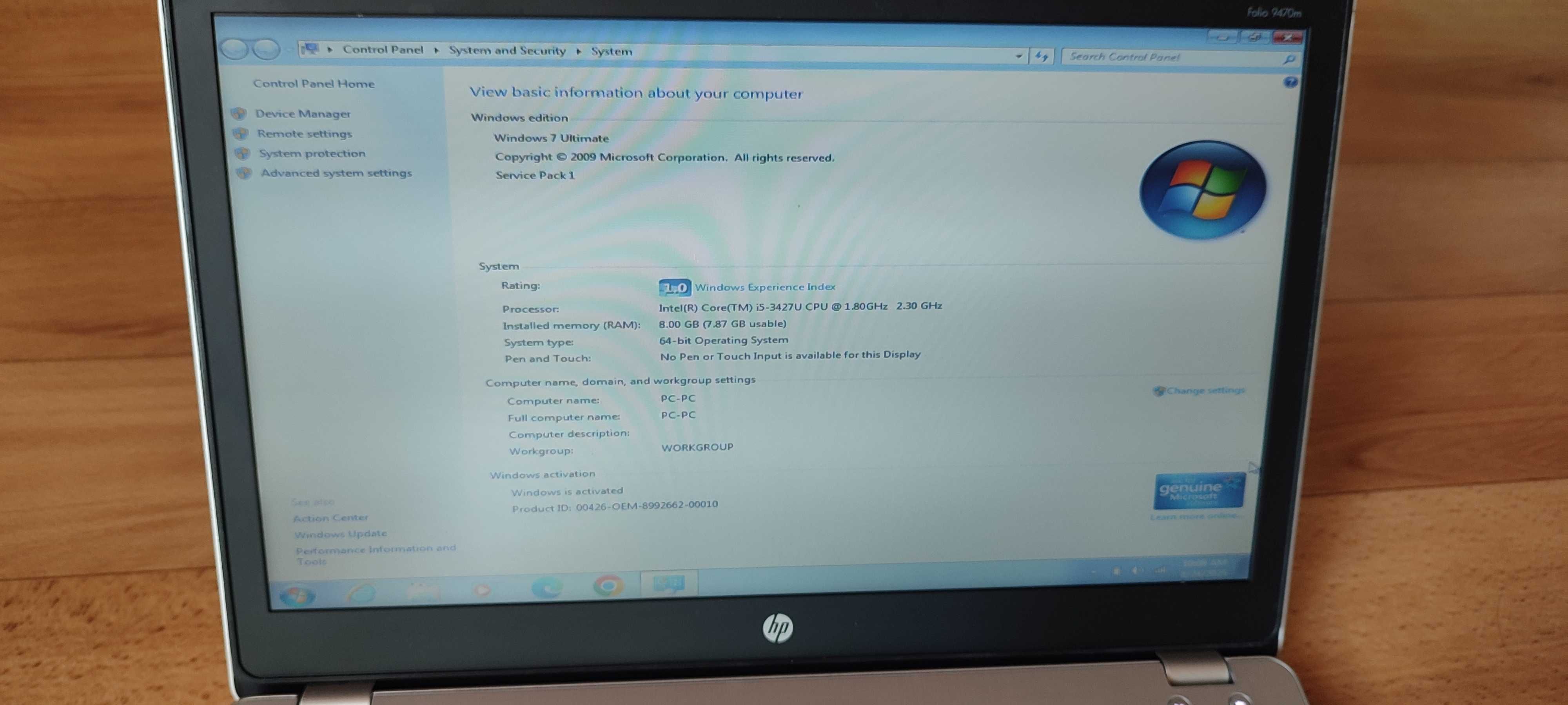 Hp ElliteBook folio 9470m