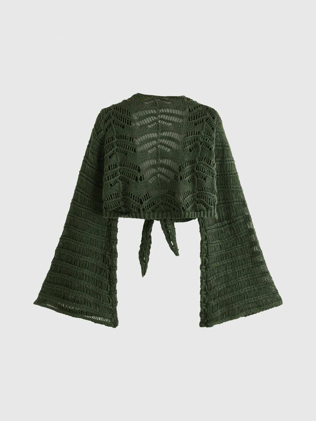 Зелена crop top жилетка, размер L