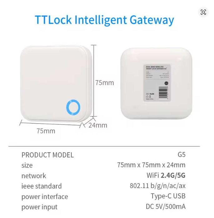 Gateway Wireless TTLOCK G5 (2.4G+5G) TTHotel