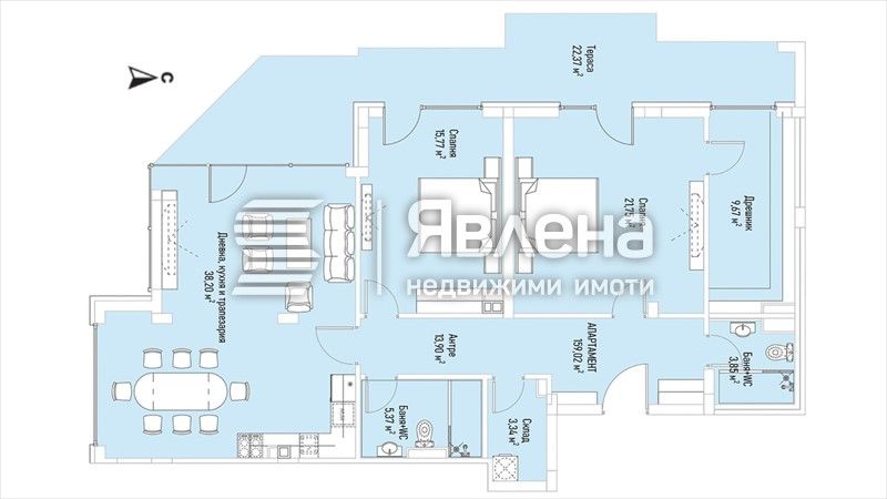 Продава се Тристаен апартамент в София, Лозенец - 125 кв.м за 3248 €/кв.м - Снимка #3