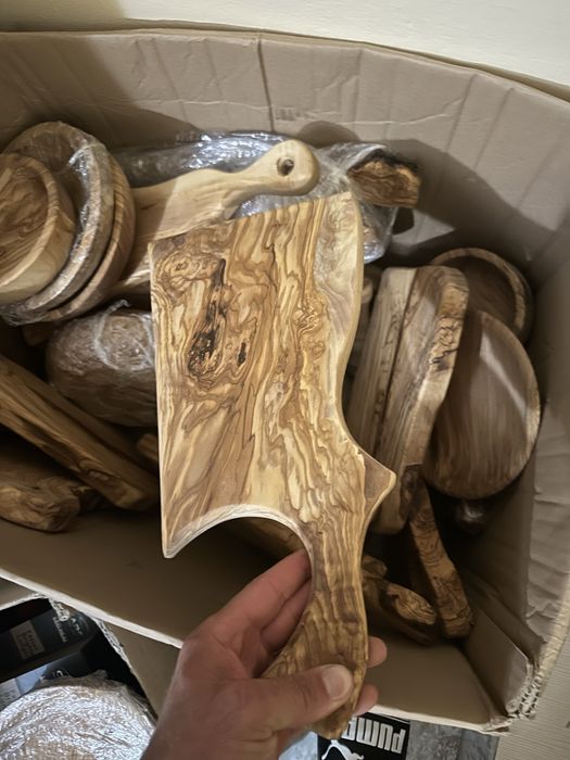 Дъски за рязане от маслина (купа,чинийки,хаван)