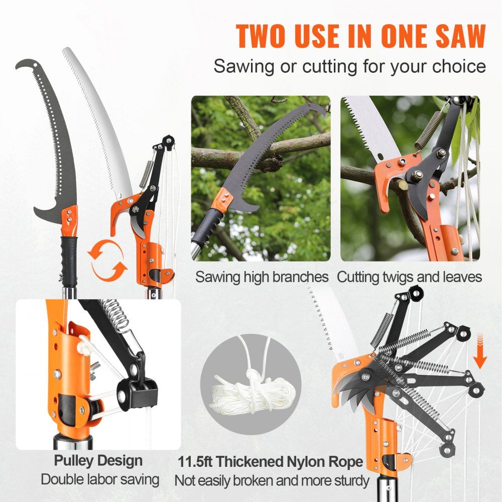 Fierăstrău Manual Extensibil 2.2-8.2m, Tăiere Crengi Înalte