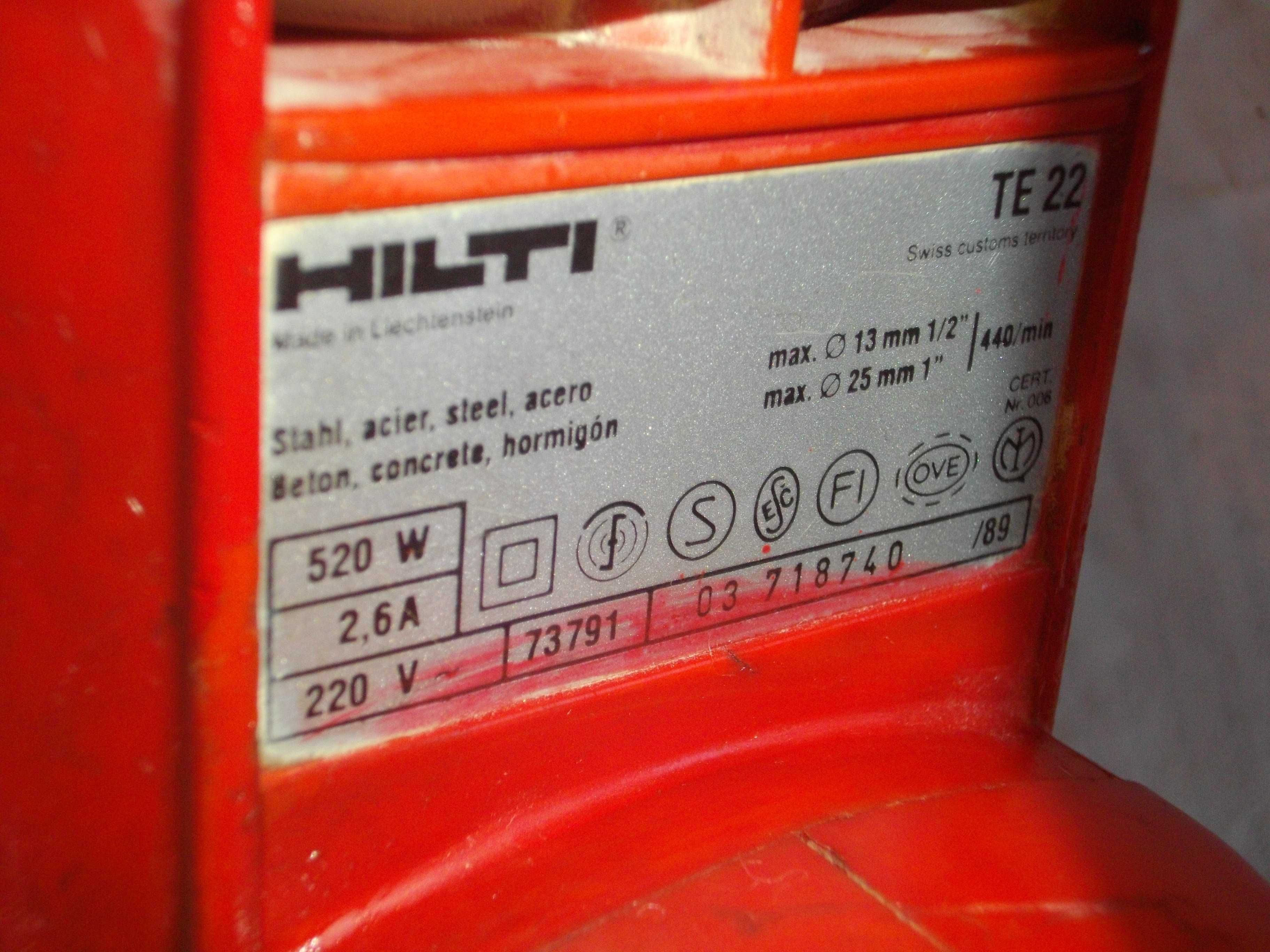HILTI TE22 Къртач чист 550W Акумулаторен Перфоратор 14,4V Li-i Ли-йон