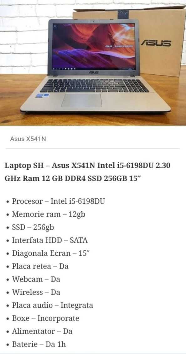 Vand laptop Asus X541N