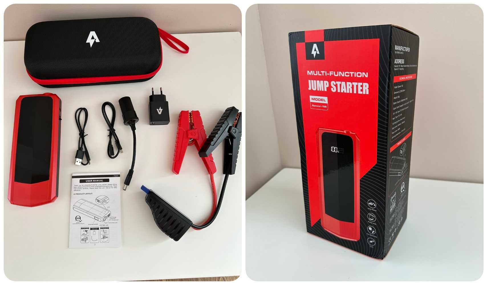 Aвариен стартер за акумулатор за автомобили JumpStarter 2000А 20000mAh