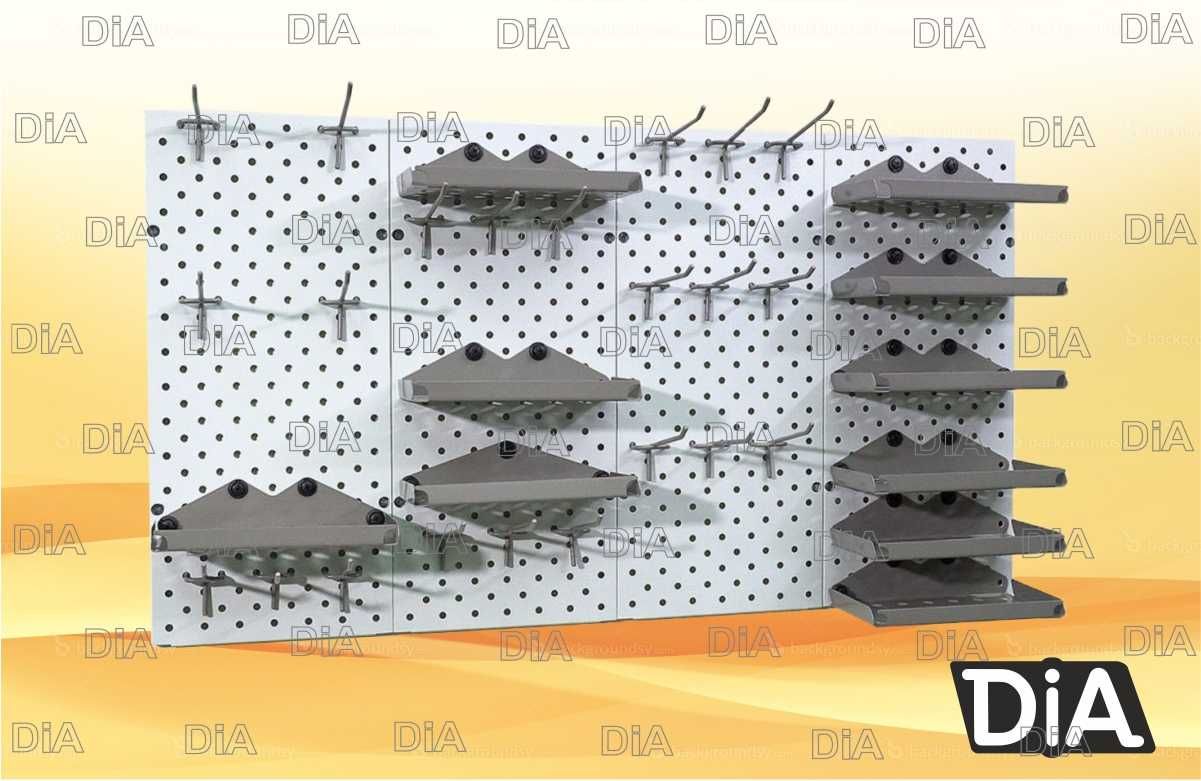 Teshilgan panel, перфопанель, do'konda ilgaklar uchun panel
