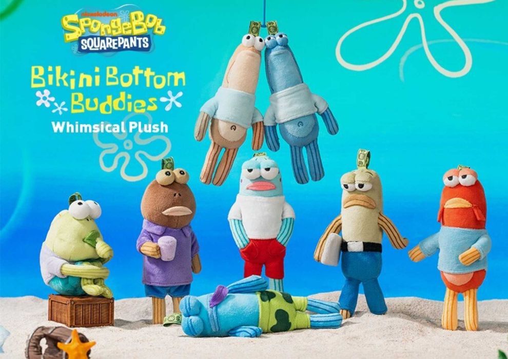 Мягкая игрушка брелок Бикини Боттом бокс pop mart Спанч Боб