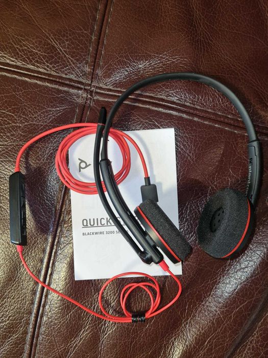 Слушалки с микрофон Plantronics - Blackwire C3220 Stereo, черни