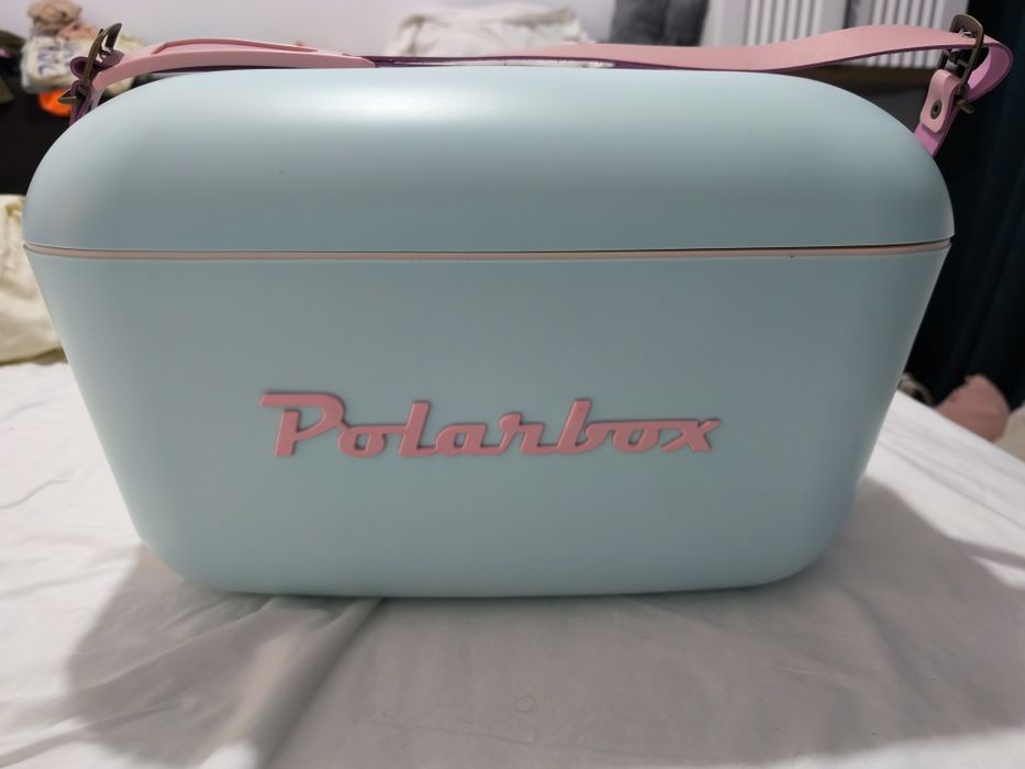 Lada frigorifica pasiva Polarbox Style Pop, 12 litri, Cyan-Baby Rose