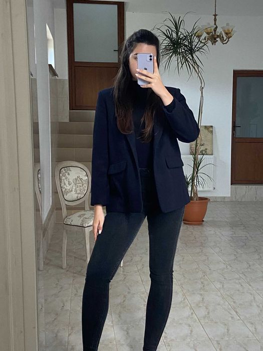 Sacou Coast NEPURTAT (marimea M) bleumarin, din stofa