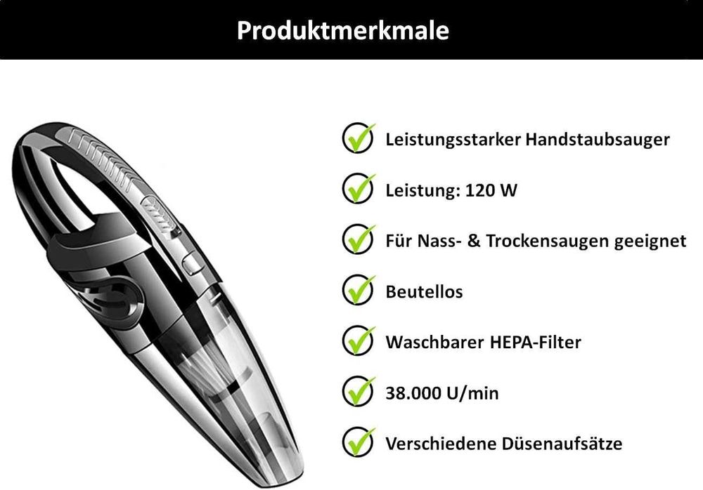 Безжична акумулаторна прахосмукачка с мощен вакуум и бързо зареждане