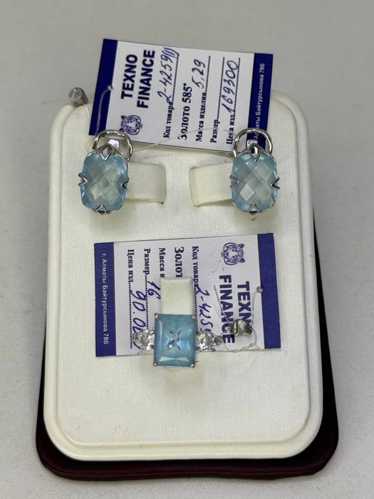 Золото 584, кольцо-2.81, серьги-5.29