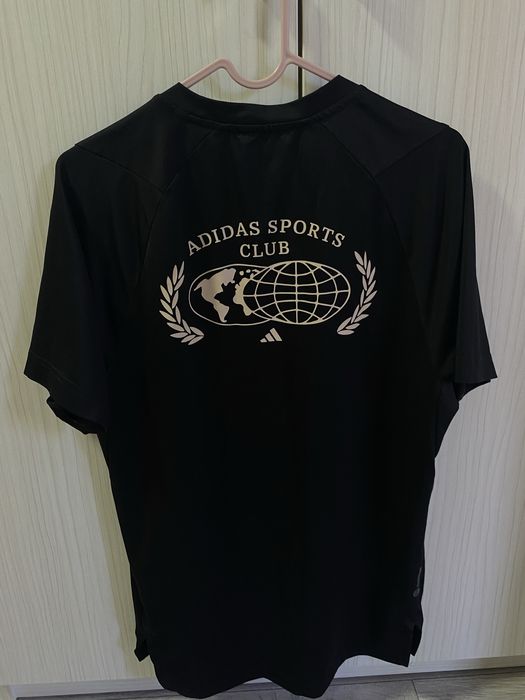 Tricou negru sintetic adidas