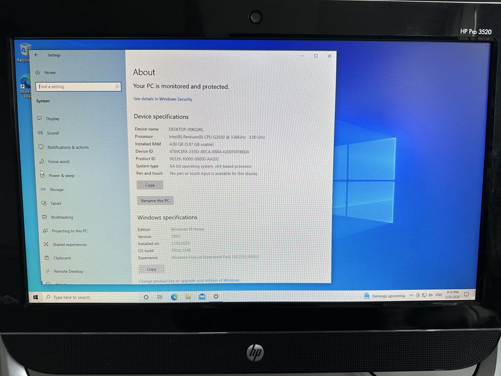 HP Pro All-in-One 3520