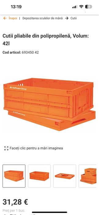 Cutie pliabila polipropilena 42 litri , Germany .