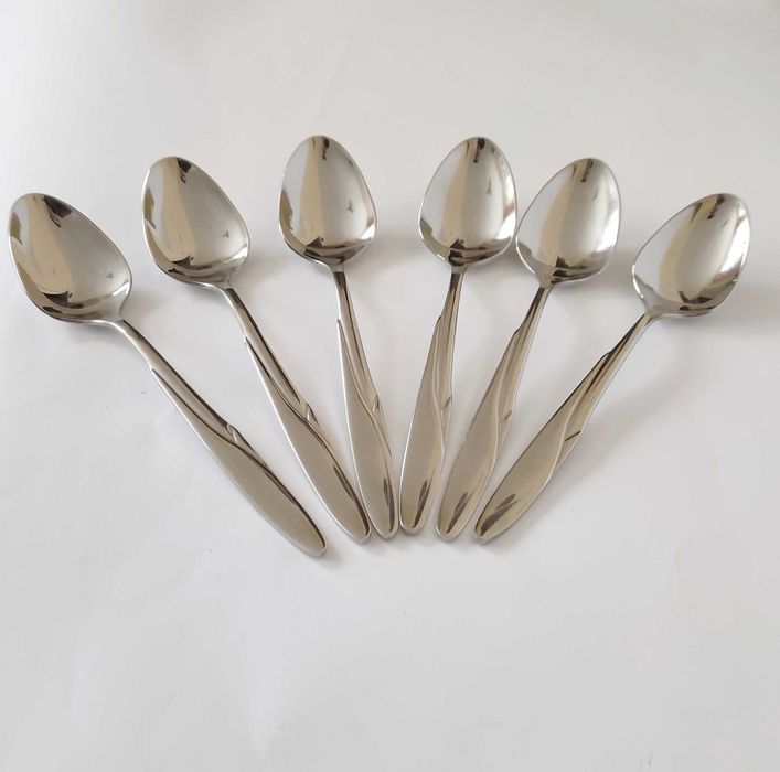 Комплект от 6 бр.масивни швейцарски лъжици от неръждаема стомана