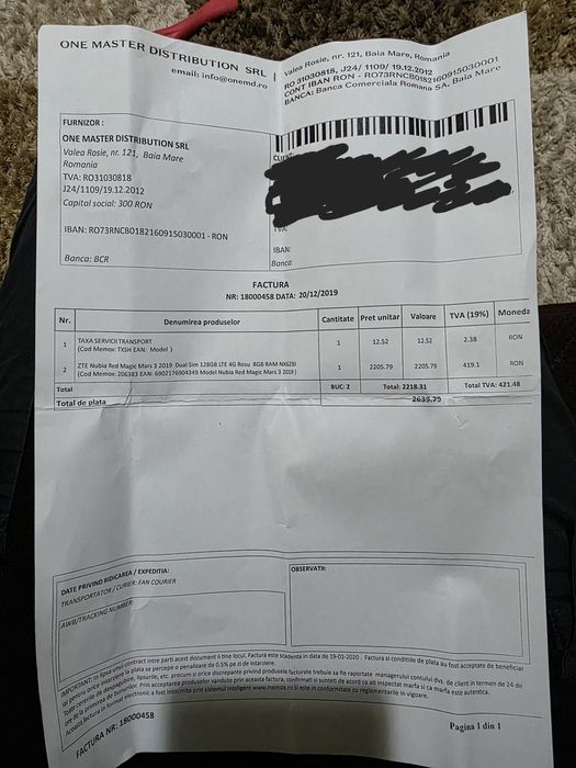 Telefon Gaming ZTE Nubia Red Magic Mars 3 2019 - 128GB/8GB RAM