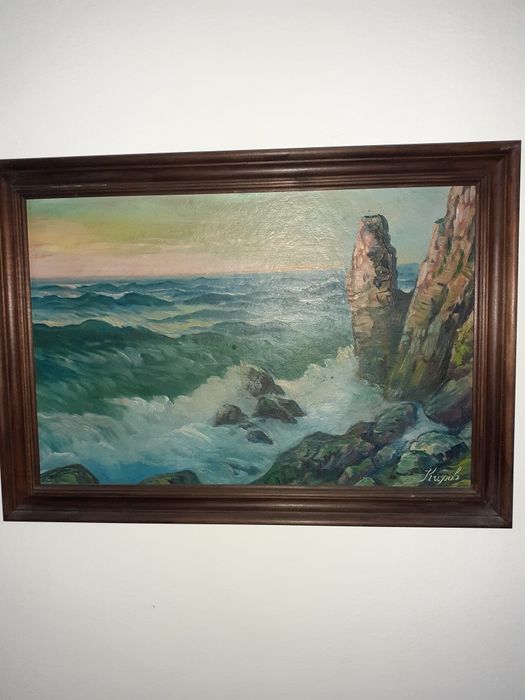 "Прибой" картина масло 1964 г.