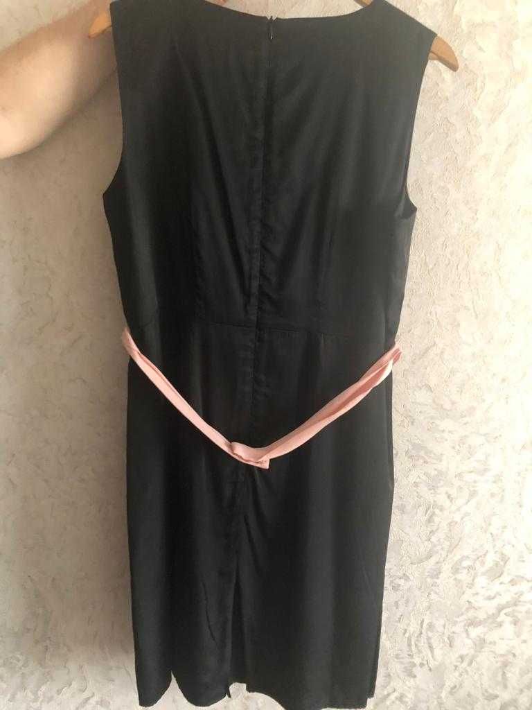 Новое женское платье, чёрное с подкладом, размер 48, импортное
