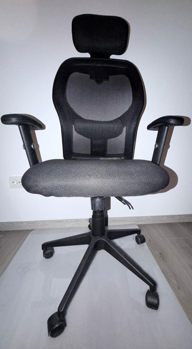 Scaun de birou ergonomic din plasa, supor lombar si cervical, Reglabil