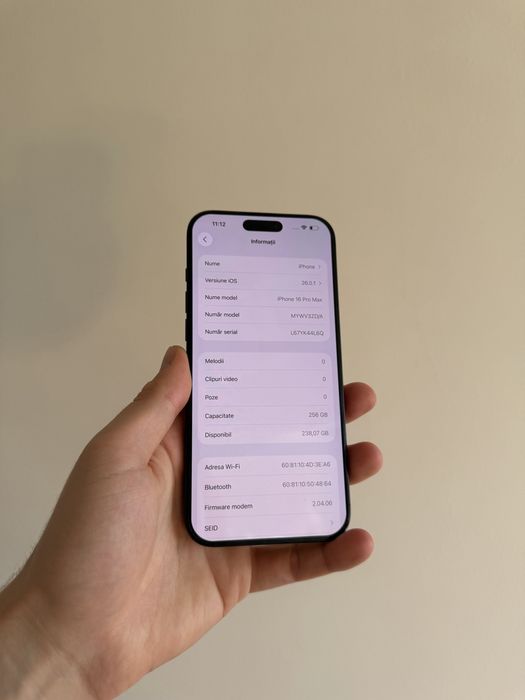 iPhone 16 Pro Max 256gb Black 100%