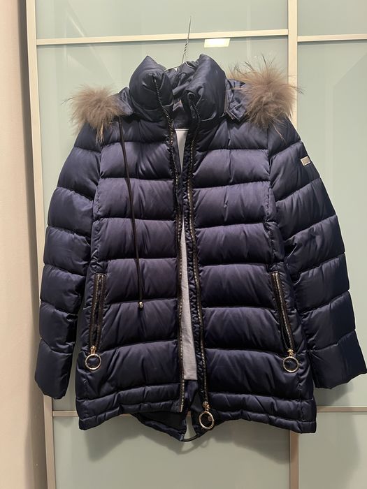 Haina cu guler din blana naturala S