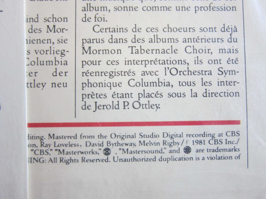 vinil rar Power&Glory Mormon Tabernacle 10 Coruri Favorite 1981 (nou)