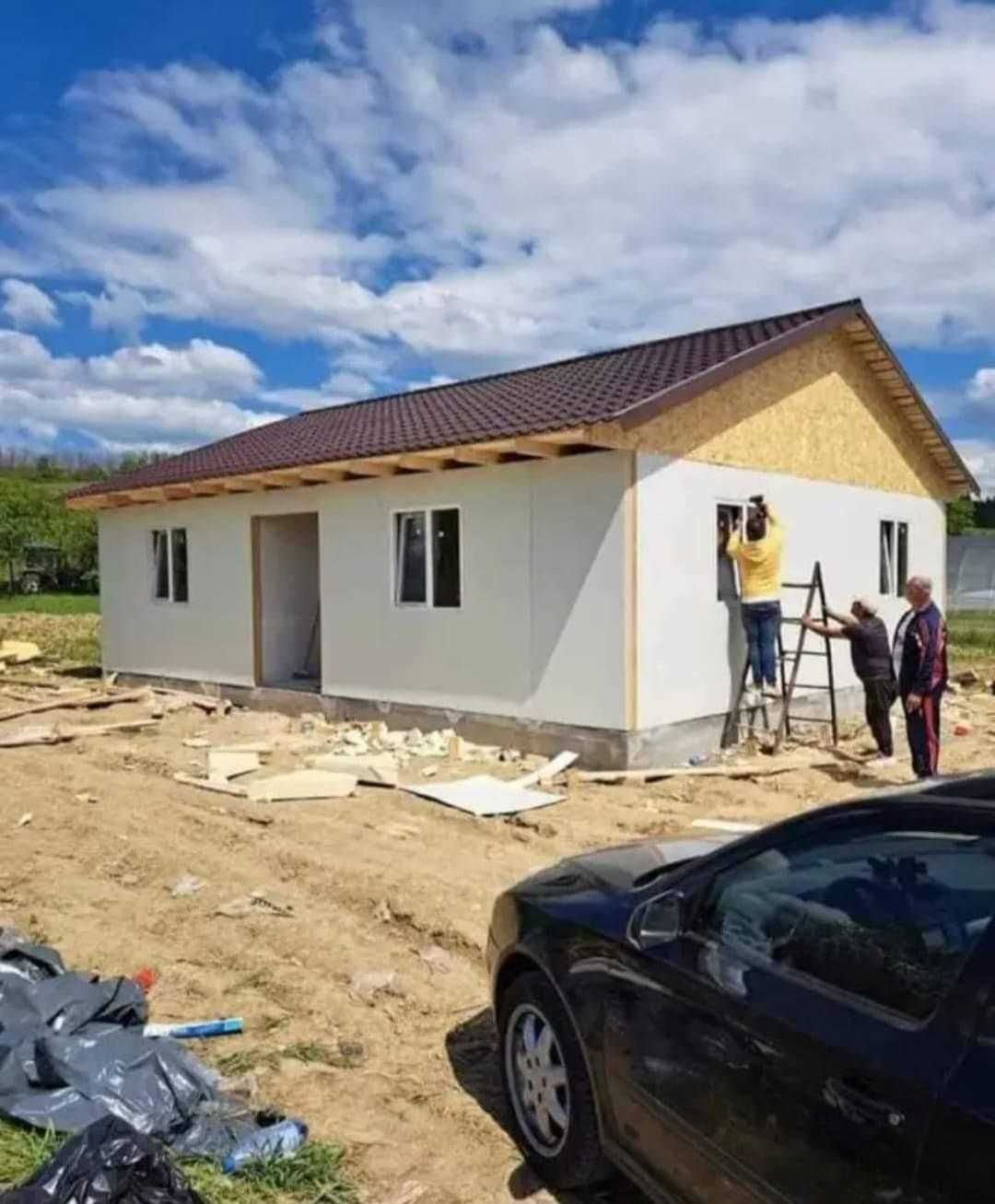 Casa, garaje auto si containere modulare tip birou, dimensiuni in func