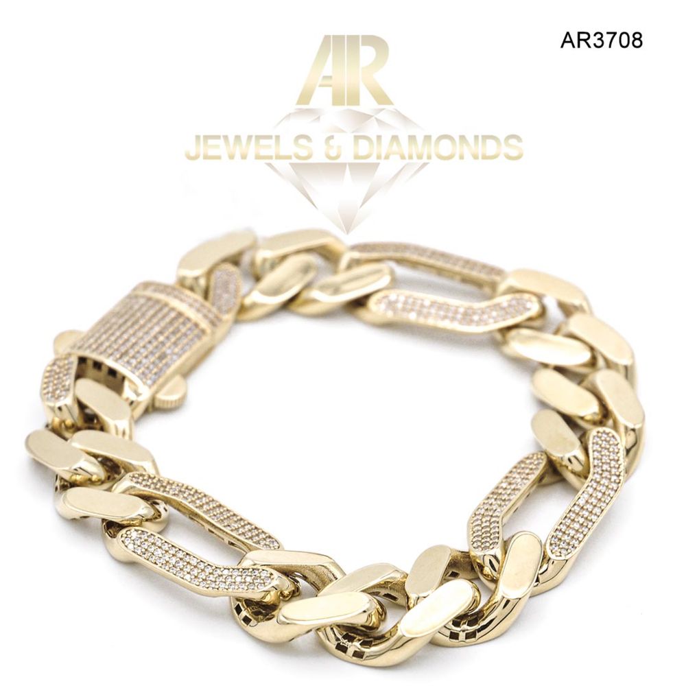 Bratara Aur 14k  CUBAN model nou ARJEWELS(AR3707)