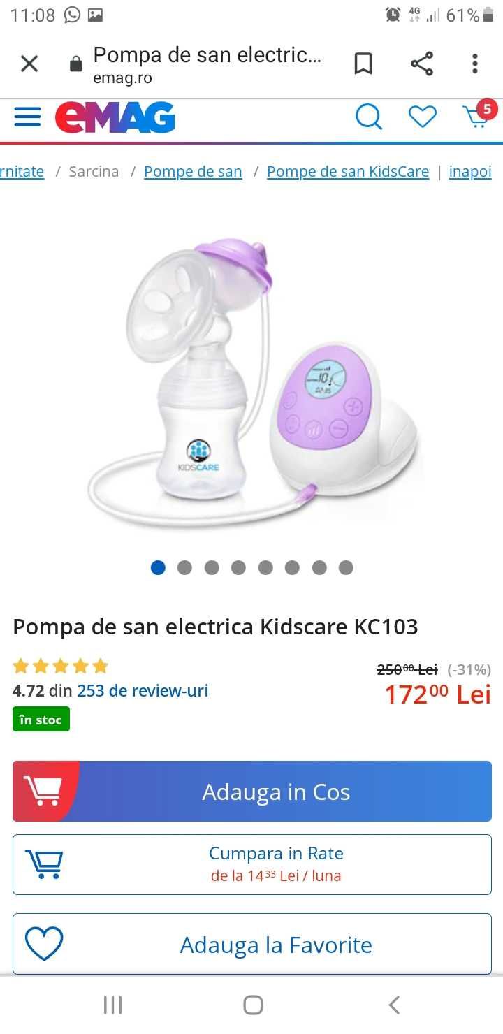 Pompa de san electrica kids care