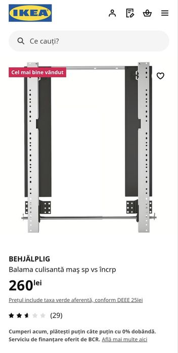 BEHJÄLPLIG Balama culisantă maşină de spălat vase incorporabilă
Balama
