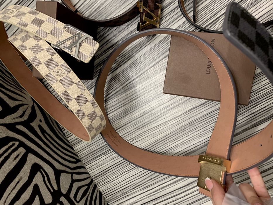 Curea LOUIS VUITTON-gravura interior:Piele naturală ! toate inscriptio