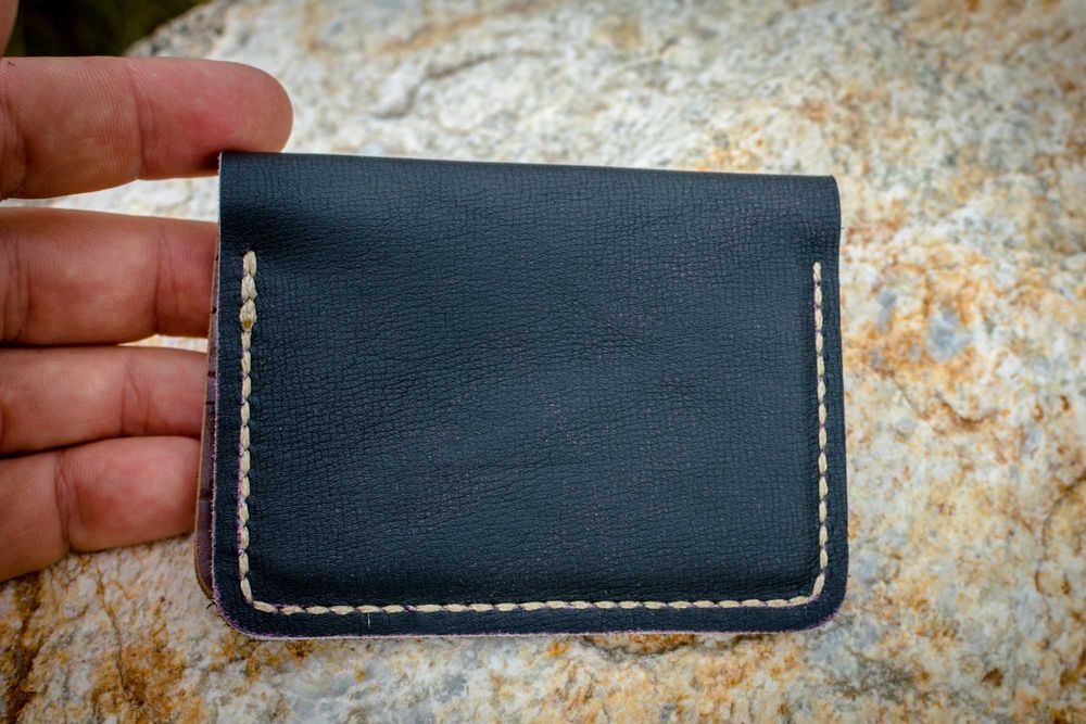 Минималистичен портфейл, калъф за карти - естествена кожа