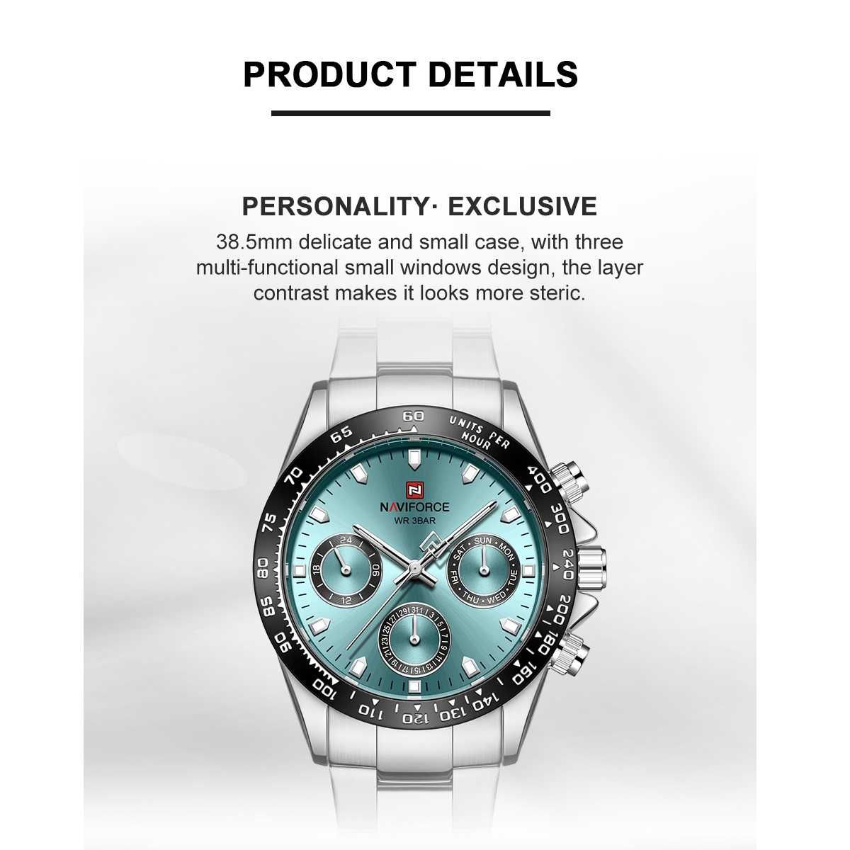 Мъжки часовник Curren Chronograph, Неръждаема стомана, Водоустойчив