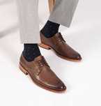 Pantofi derby 40 plain toe premium Minelli Paris NOI piele naturala
