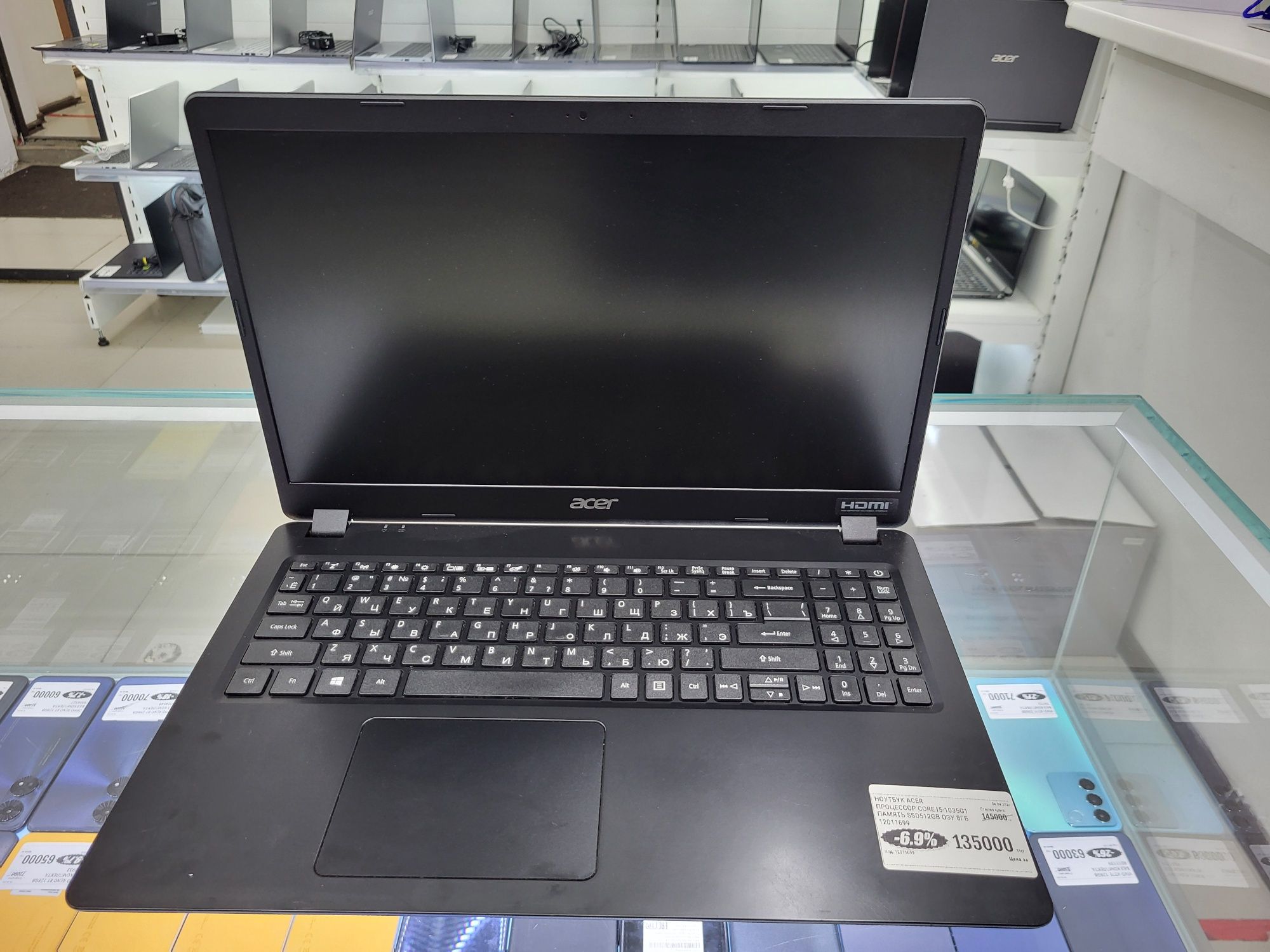 Ноутбук Acer core i5 1035G1 Озу 8гб ssd512gb рассрочка магазин Реал