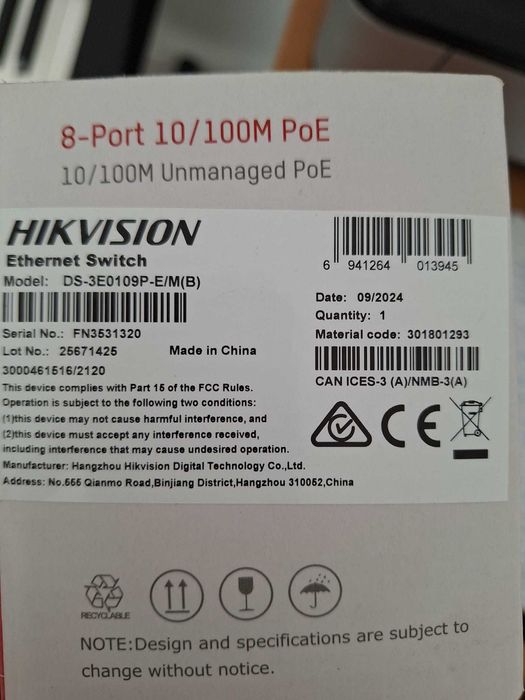 Vând sistem complet de supraveghere Hikvision, folosit doar 2 luni,.