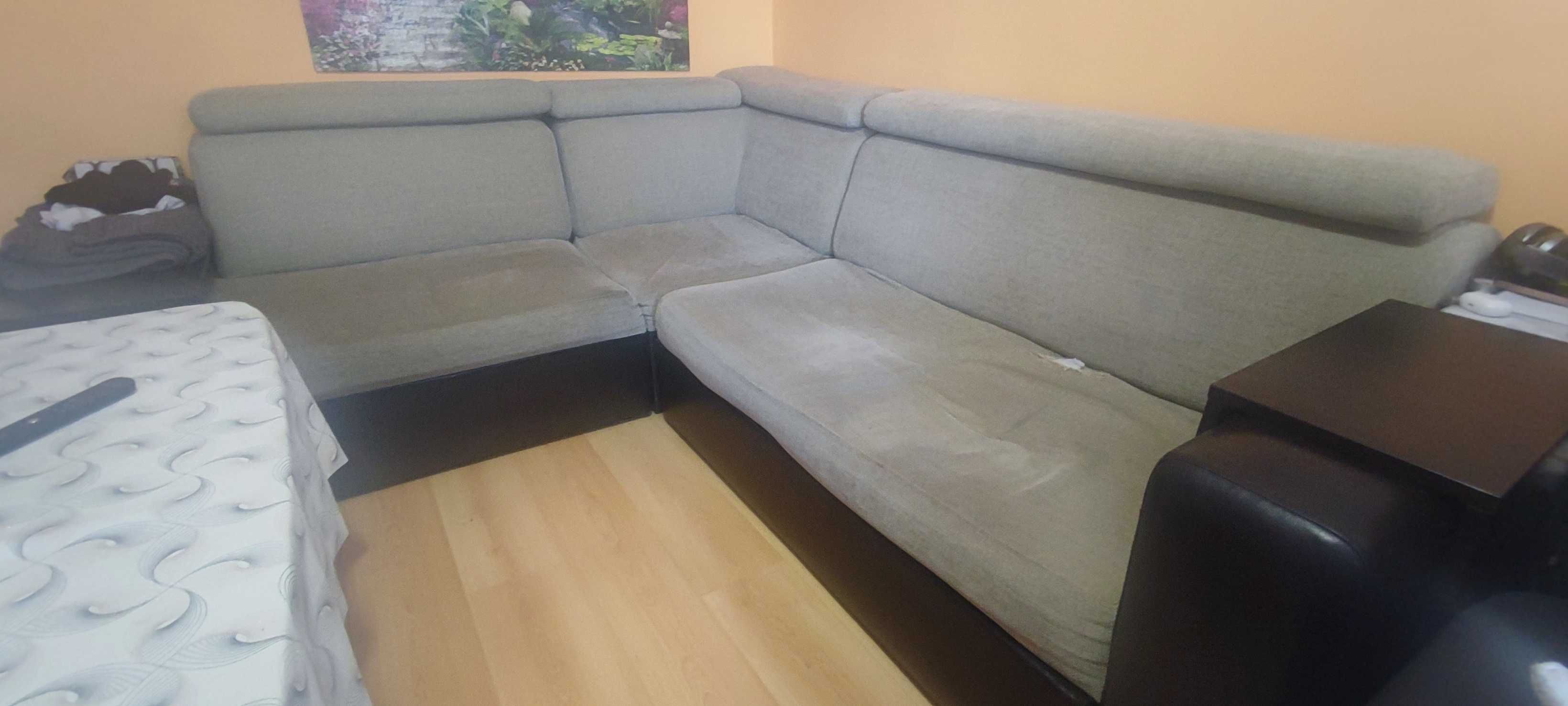 Ъглов разтегателен диван с функция сън – 260x220 см