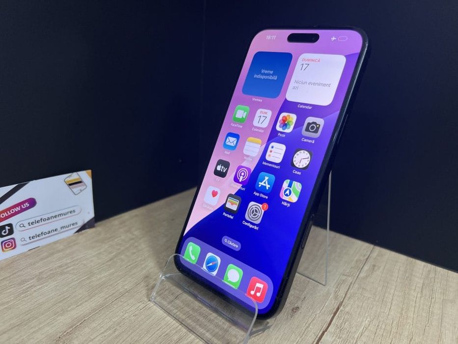 Iphone 16 Plus 128Gb Black 3 ani garanție, Telefoane Mureș