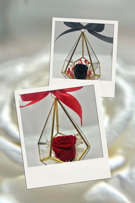 Trandafir criogenat in vitraliu