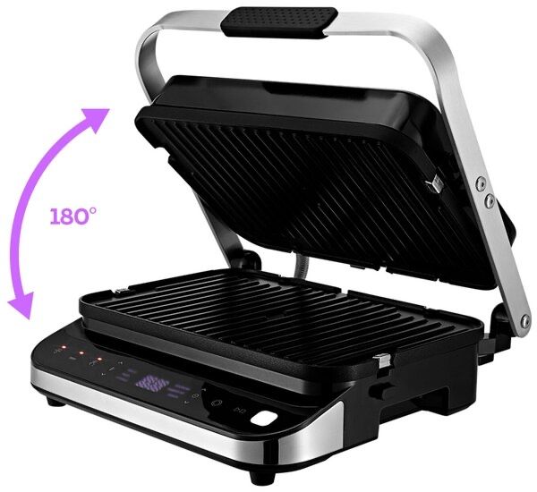 Электрогриль KitFort КТ-1682, черный и серебристый