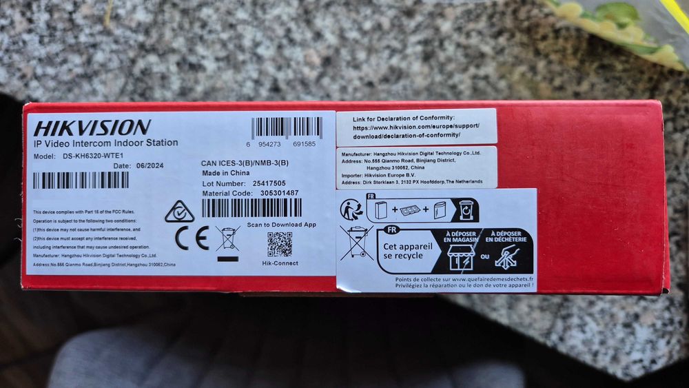 Мониторен панел Hikvision DS-KH6320-WTE1-W ЧИСТО НОВ