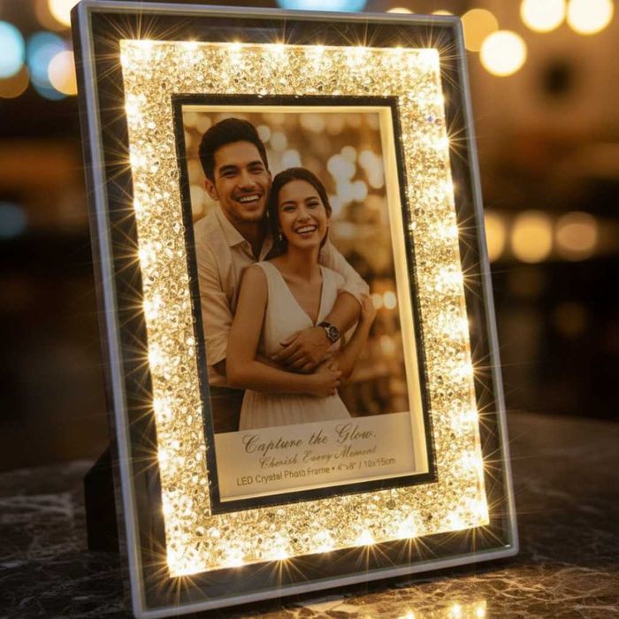 Кристална фоторамка с LED осветление и USB