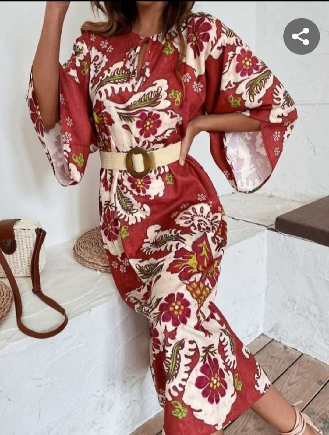 Rochie caftan Zara din in 100% editie limitata, M-L, nou