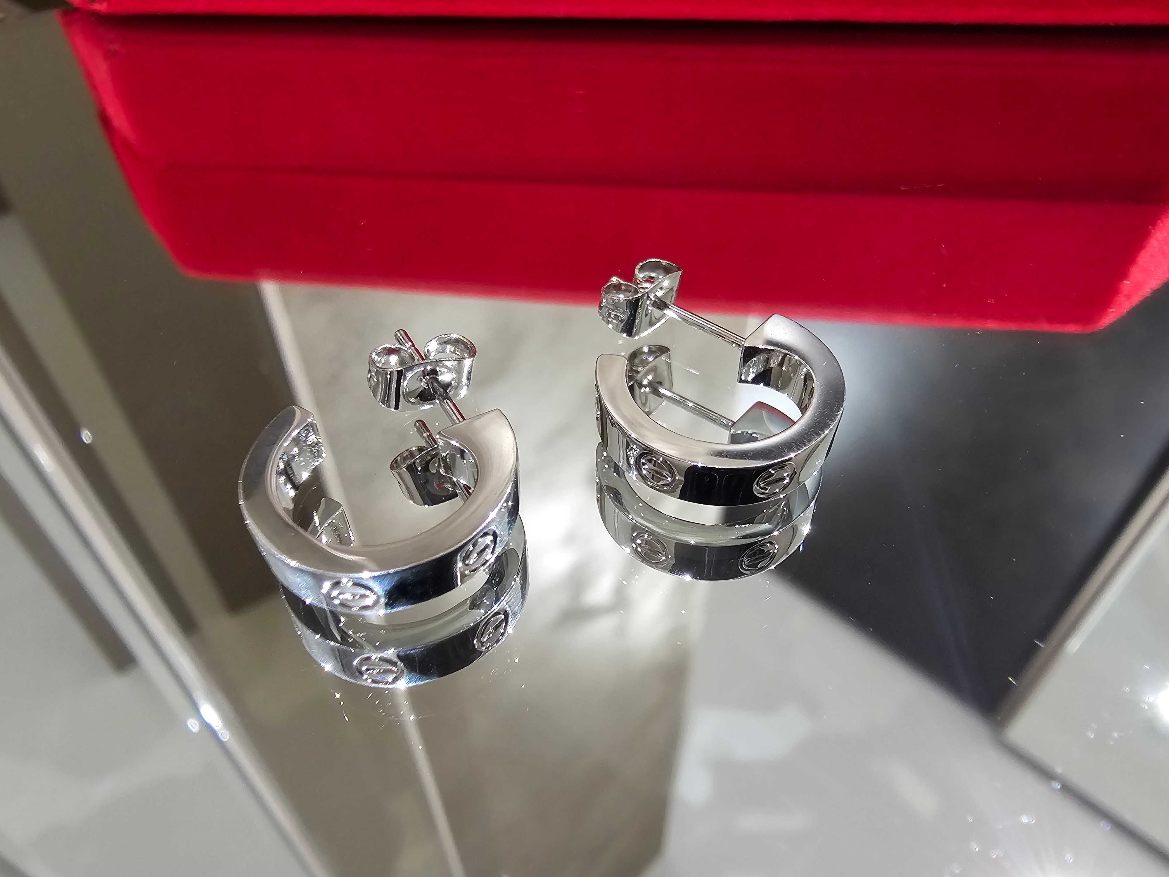 CARTIER Love Silver Hoop Дамски Обеци