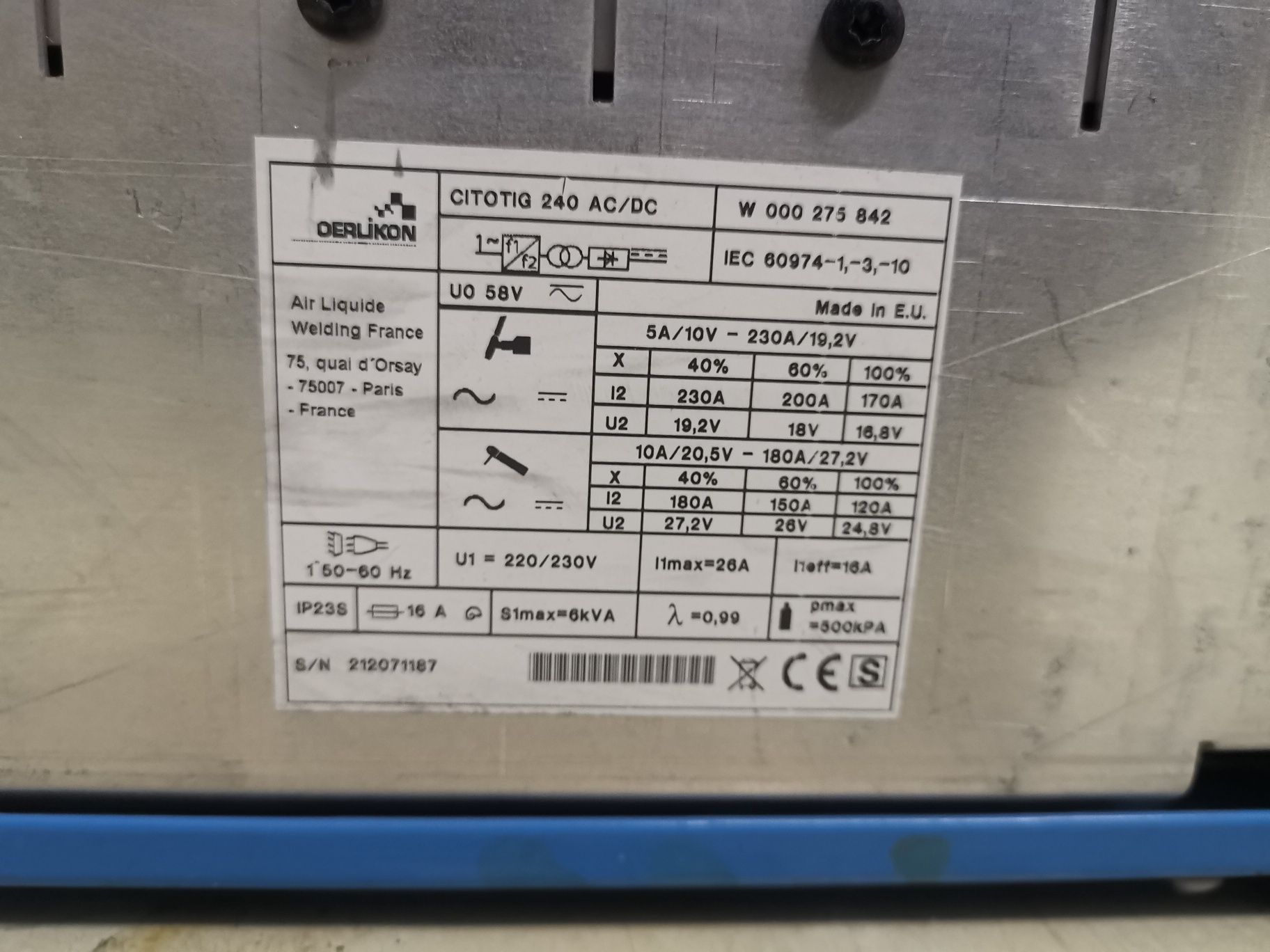 Електрожен ВИГ  Oerlikon CITOTIG 240 AC / DC