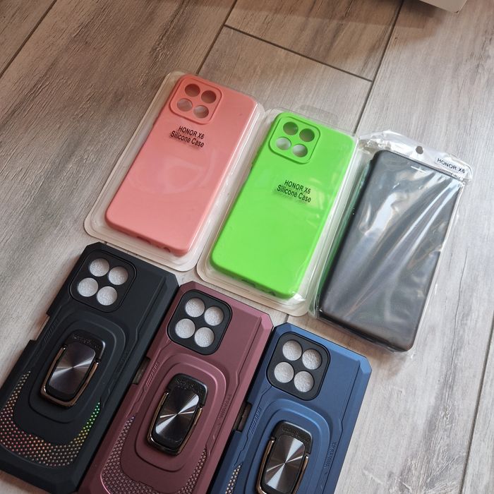 Huse TPU interior catifea sau antișoc cu inel Honor X6