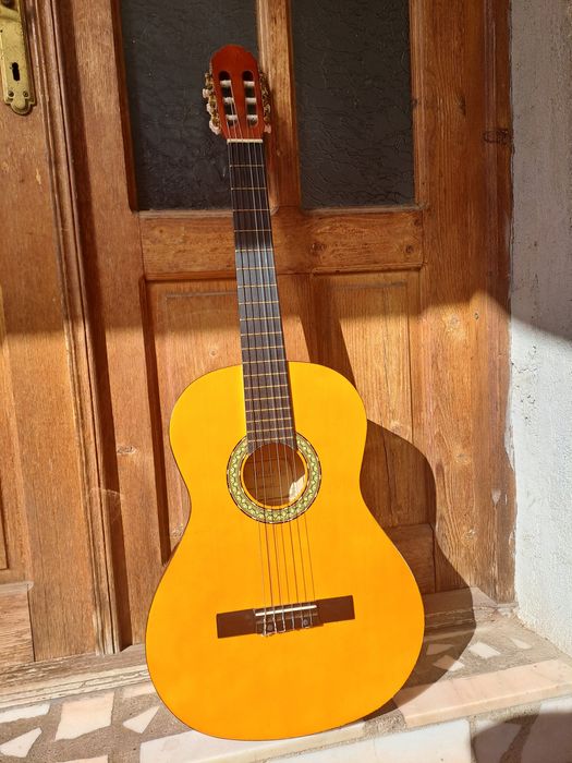 Set chitara cu capodastru ,corzi noi și husa